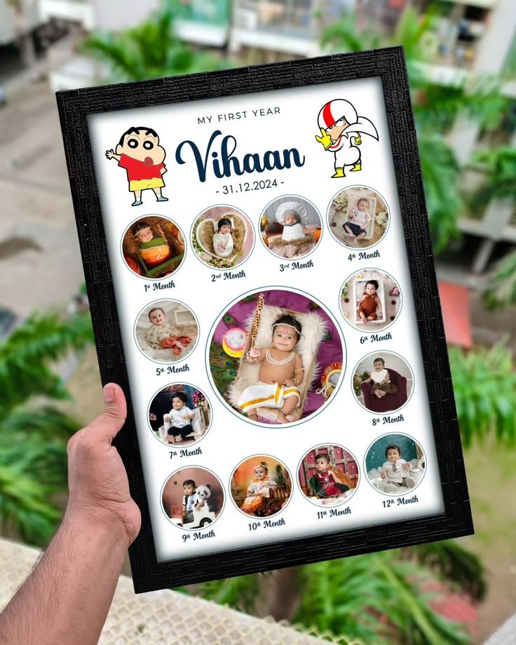12 Month Journey Collage Photo Frame - A4 Size
