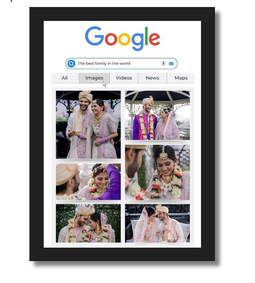 Customized Wedding & Family Photo Frame | Unique Couple Gift